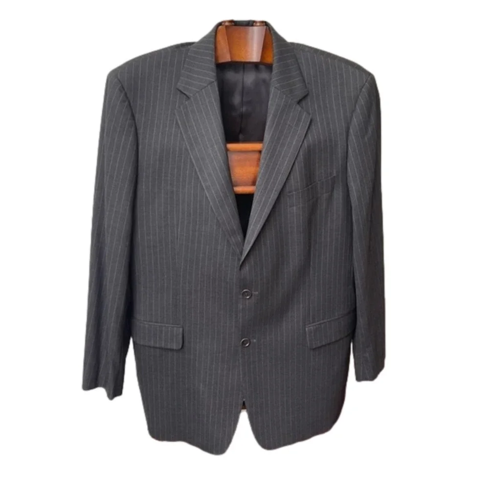 Brooks Brothers Wool Sport Coat Gray Pinstripe 44L